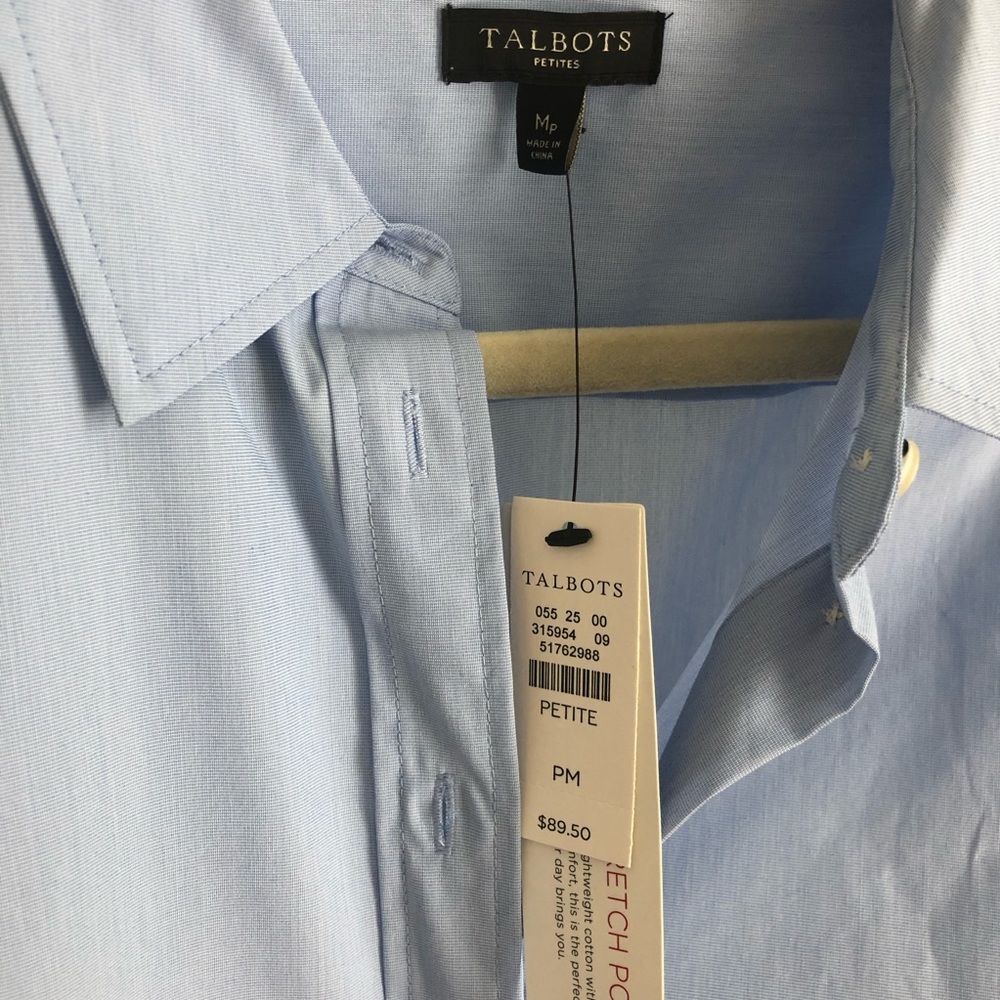 NEW Talbots Suit Shirt, size M petites, light blue
